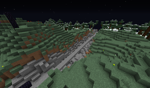The trench that TNT bombers made when griefing the -Z overworld highway