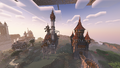 (left to right) SCR3WBALL7030's House, Joey_Coconut's Factory, and smcz19's castle