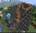 Screenshot of the construction of the Bedrock Comet using hacked-in bedrock.