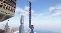 Dylan539's totem tower that consisted of member statues