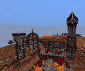 Screenshot of the two towers either side of the outer wall built by Joey_Coconut