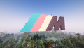 The BMW "M Performance" logo at SBA 69.69, built with the colours from the transgender pride flag.