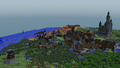 A render of the blue castle, a DonFuer base N8TT had built at