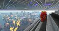 Image of Lordyes at Sky Masons looking out over the base from TheFunncubes' build (often used as the thumbnail for streams of Sky Masons)