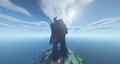 The watching dwarf at the X+ axis world border