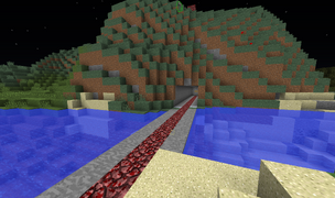 The end of the -Z overworld highway as of June 2020 at 0, -773,918