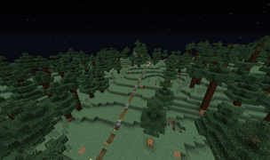 An example of the 1 block wide overworld -Z overworld highway around 0, -150,000