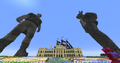 FitMC and TheCampingRusher Statues for the 10 year Rusher war anniversary event