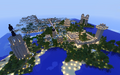 A render of NFE (Negative Fourhundred Eighthundred), one of the oldest bases on 2b2t.